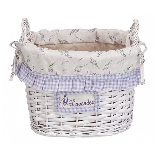 фото Корзина бельевая с ручками natural house "лаванда" 29х20х22 см, 11 л, белая