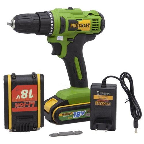 Шуруповерт аккумуляторный Procraft PA18C 2-х скоростной 254200₽
