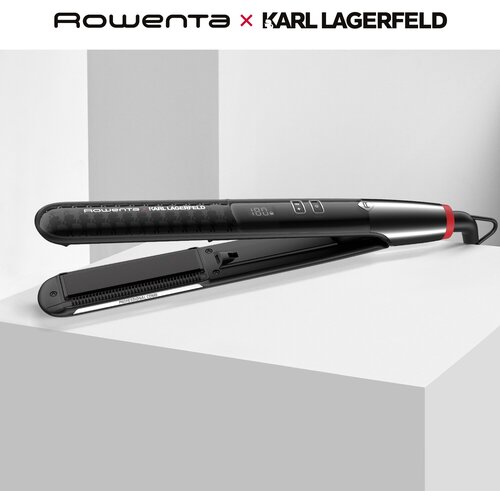 Выпрямитель для волос Rowenta Karl Lagerfeld SF466LF0 плавающие пластины, ЖК-дисплей, покрытие кератин выпрямитель для волос rowenta выпрямитель для волос karl lagerfeld sf466lf0