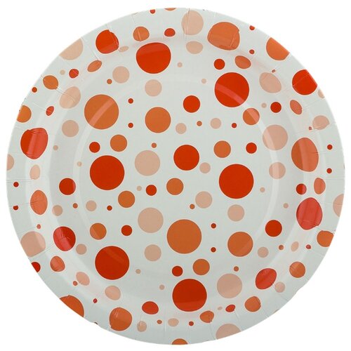 фото Товары для праздника "boomzee" тарелки бумажные "круглые" trl-02 № 08- оранжевые круги, d23 см, упаковка 36 шт.