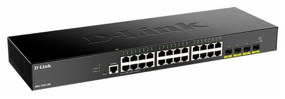 Коммутатор D-Link DGS-1250-28X/A1A Настраиваемый 2 уровня c 24 портами 10/100/1000Base-T и 4 портами 10GBase-X SFP+