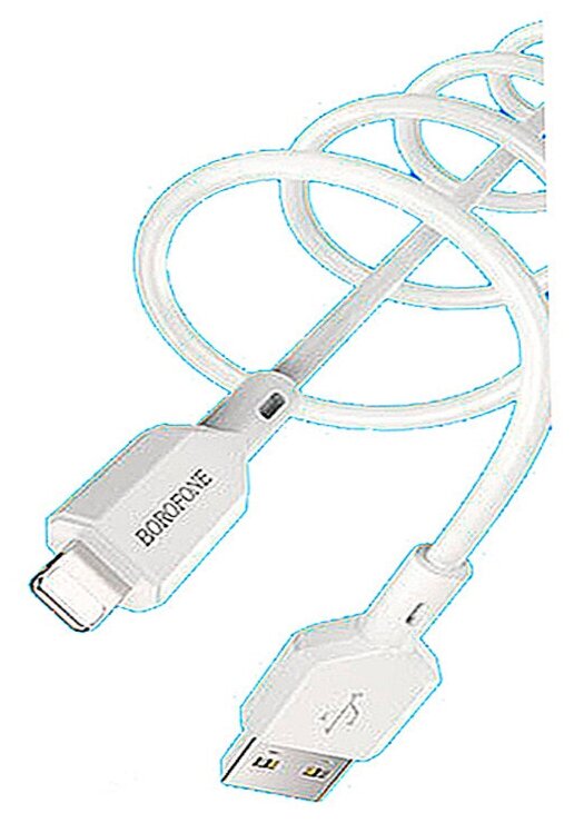 Cable / Кабель USB BOROFONE BX70 для Lightning, 2.4A, длина 1м, белый