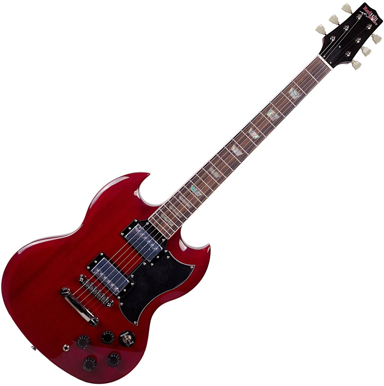 REDHILL SGX200/TR эл. гитара, SG, H+H, 2V/2T/3P, махагон, цвет прозрачный красный