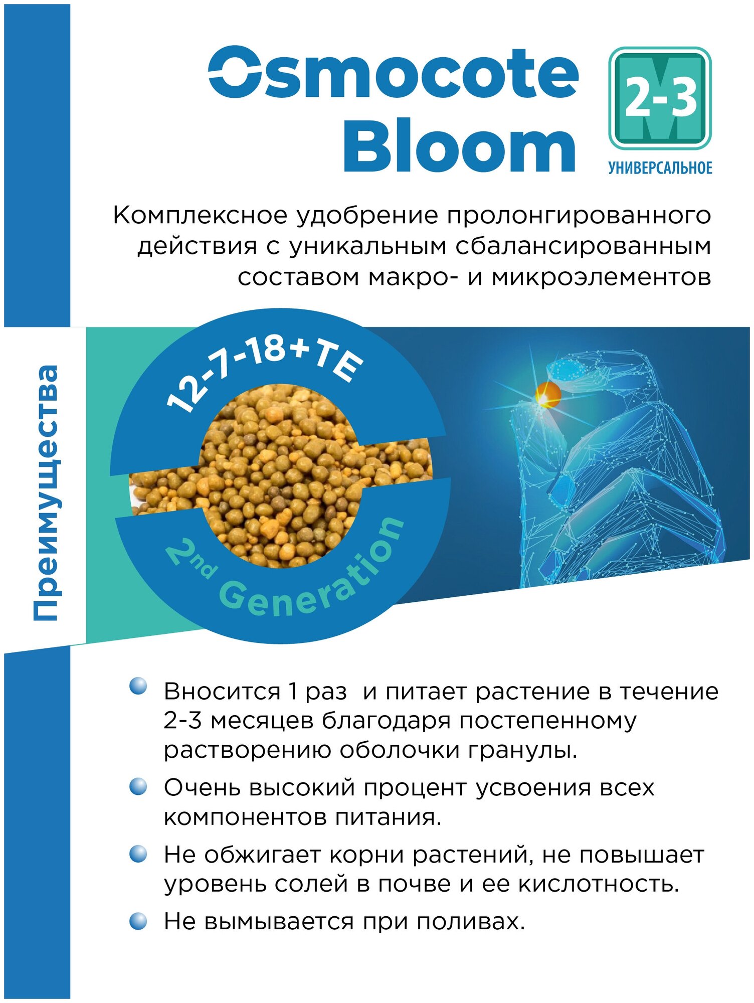 Osmocote Удобрение Осмокот / Bloom, 2-3 мес, пакет, 500 гр - фотография № 5