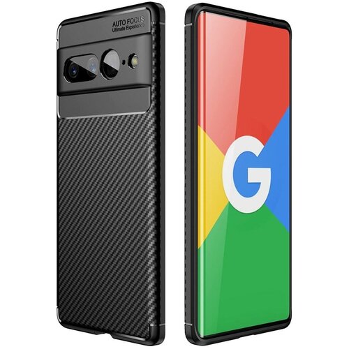 Накладка силиконовая для Google Pixel 7 Pro под карбон чёрная