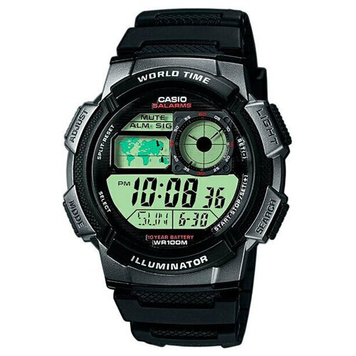 Японские часы наручные мужские Casio Collection AE-1000W-1B с хронографом