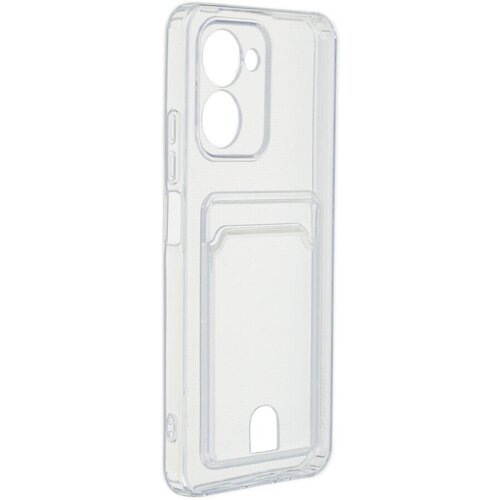 Чехол Zibelino для Realme C33 4G Silicone Card Holder защита камеры Transparent ZSCH-RLM-C33-CAM-TRN чехол книжка mypads для realme c33 2022 c33 2023 4g реалми c33 2023 телячья кожа закрывающаяся на магнит черный