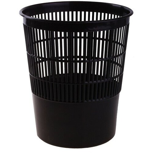 Корзина для бумаг и мусора Стамм, 14 литров, пластик, сетчатая, черная