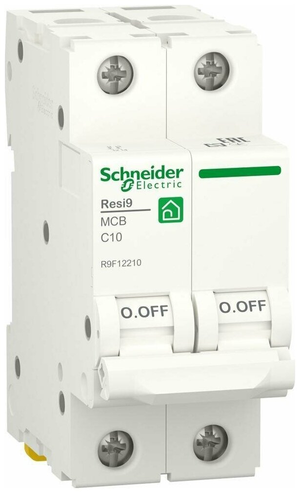 Автоматический выключатель Schneider Electric Resi9 2P 10А характеристика C