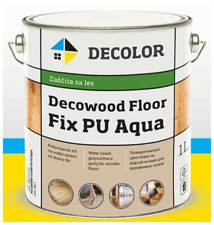 Шпаклевка по дереву DECOWOOD FLOOR FIX PU AQUA (1л)