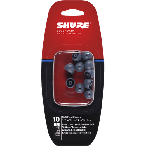 SHURE EASFX1-10L Резиновые втулки для наушников внутриканальных, большие, серые, 5 пар амбушюры для наушников shure easfx1 10s