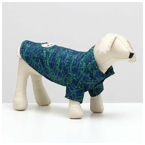 Одежда для животных. Куртка для собак Матрица, размер 10, сине-зелёная, 1 шт.