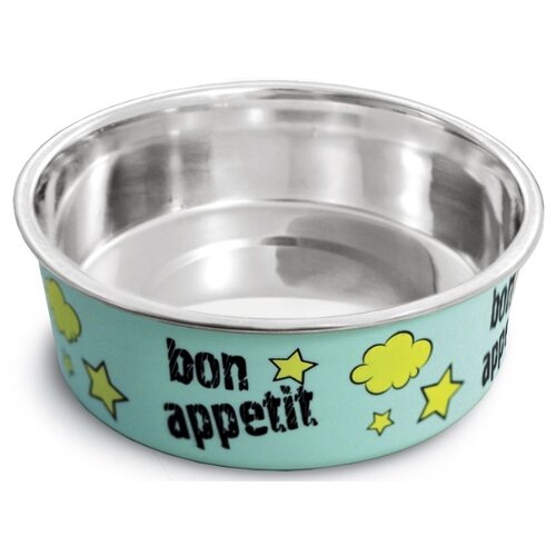 фото Миска металлическая на резинке triol "bon appetit", 150 мл