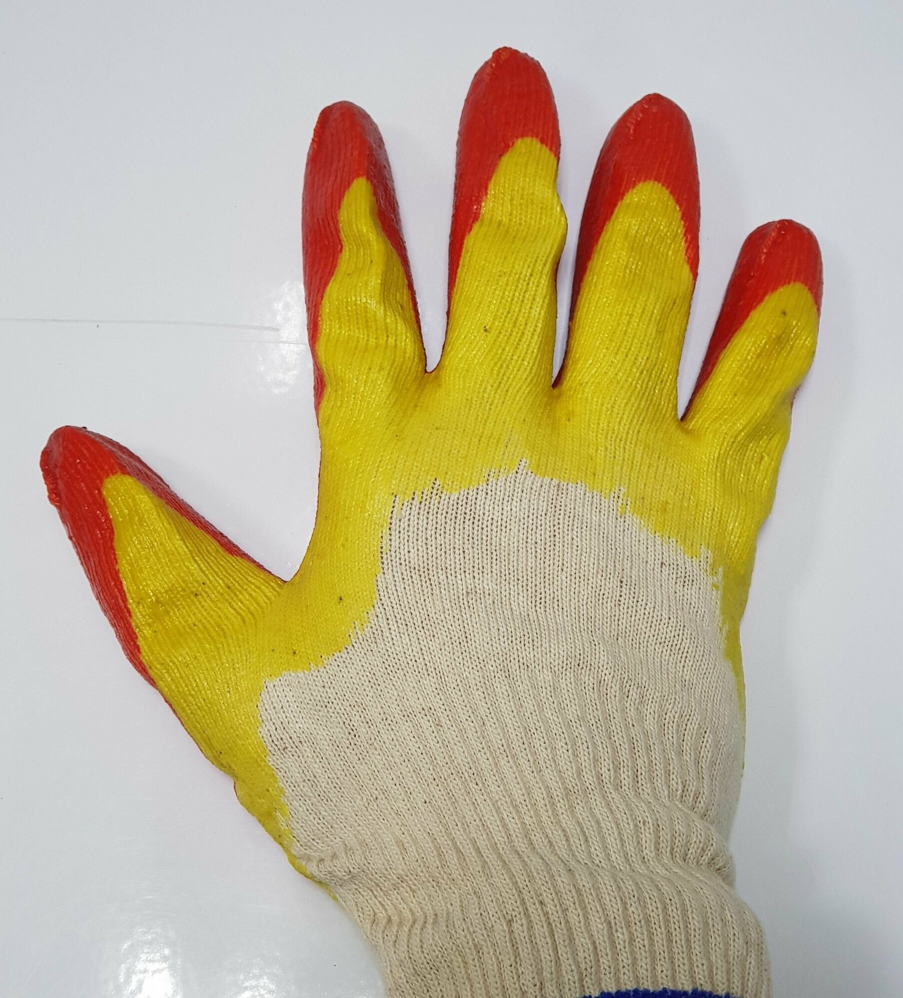 Рабочие перчатки хозяйственные с двойным латексным покрытием 20 шт - фотография № 1