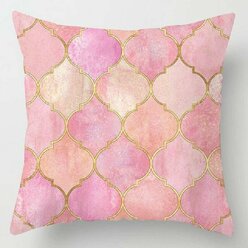 Подушка декоративная 40х40/ Розовый узор / Розовая коллекция / твилл / подарок / подушка диванная / подушка для интерьера