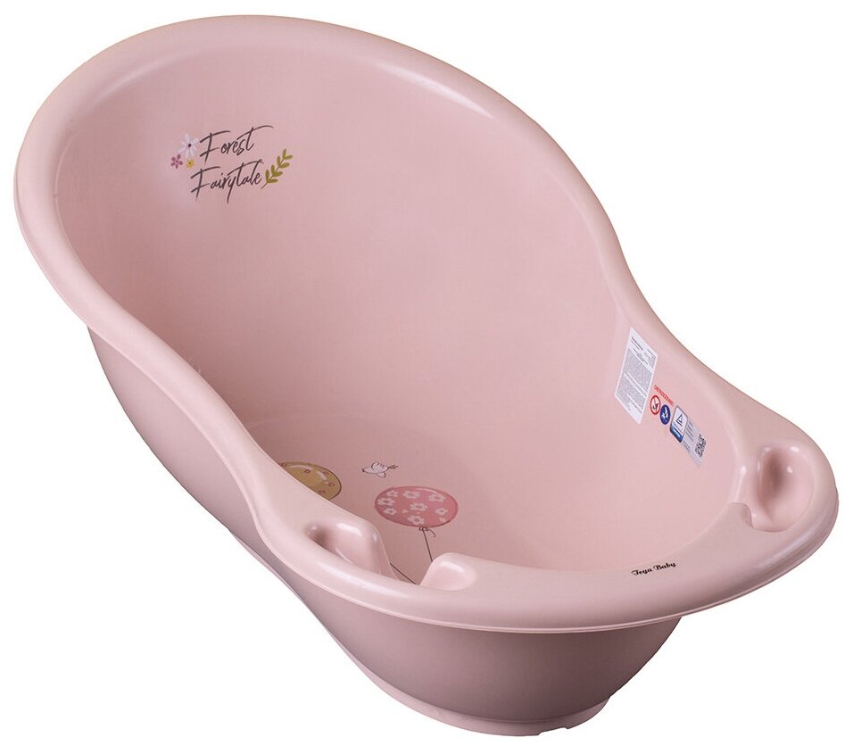 Детская ванночка Tega Baby 86 см Лесная Сказка, светло-розовый