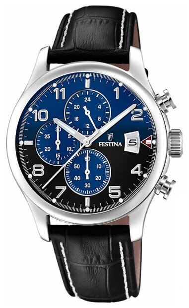 Наручные часы FESTINA Timeless Chrono, серебряный, синий