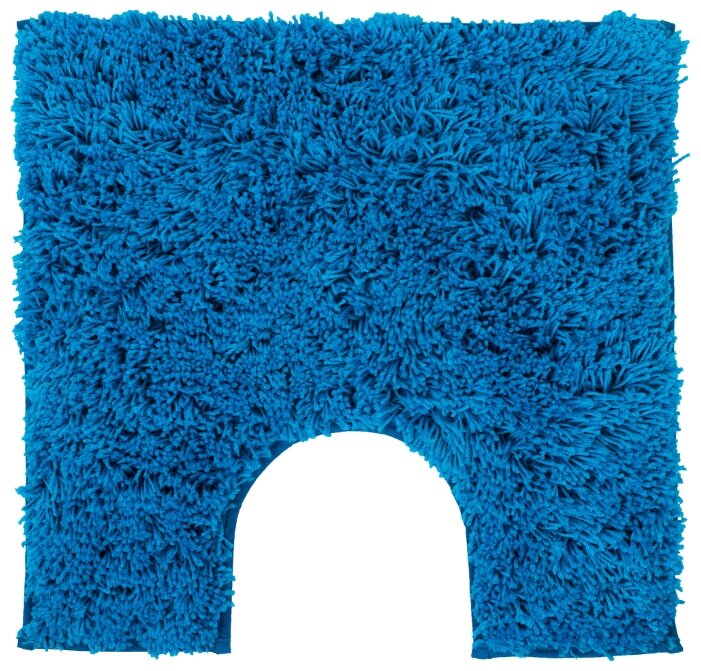 Коврик для туалета 55х55 см цвет синий - фотография № 1