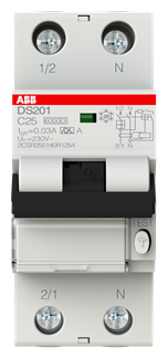 Дифференциальный автомат 2 полюсный ABB DS201 30mA- 6kA-230B (ABB DS201 C25A 30mA,6kA)