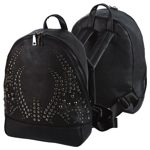 фото Рюкзак молодежный devente 32х26х11 см, кожзам, 1 отделение, черный, 7032849