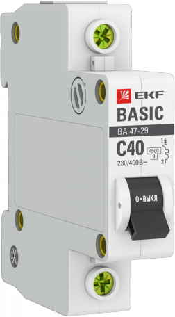 Выключатель автомат. 1-пол. (1P) 40А C 4,5кА ВА47-29 Basic EKF