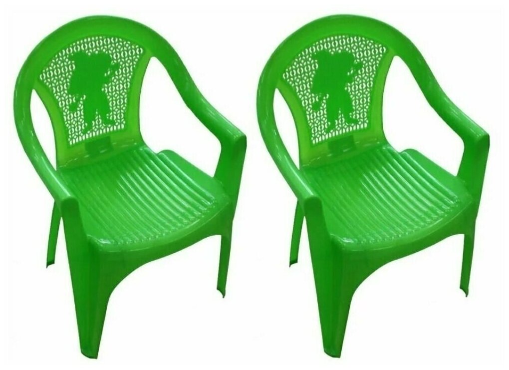 фото Набор детских стульев кресел из пластика Незнайка 53*38*35см зеленый