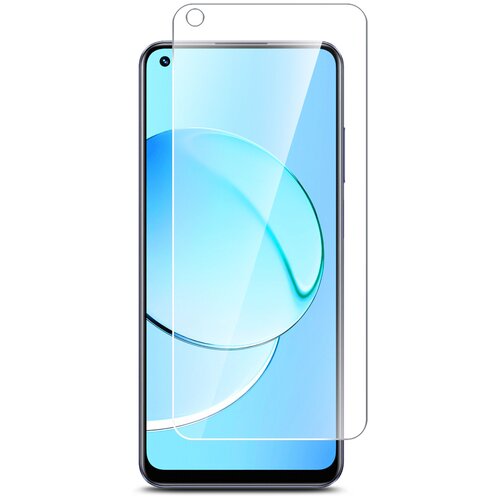 Защитное стекло на Realme 10 (Риалми 10) на Экран (гибридное: пленка стекловолокно), прозрачное силиконовая клеевая основа тонкое Hybrid Glass, Miuko