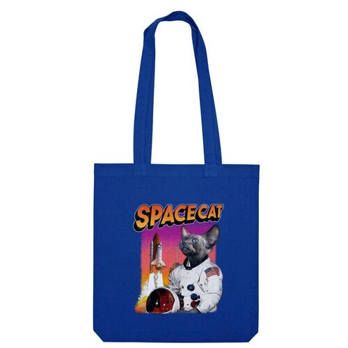 Сумка шоппер Us Basic, синий футболка кот космонавт astro cat черная текстиль one size