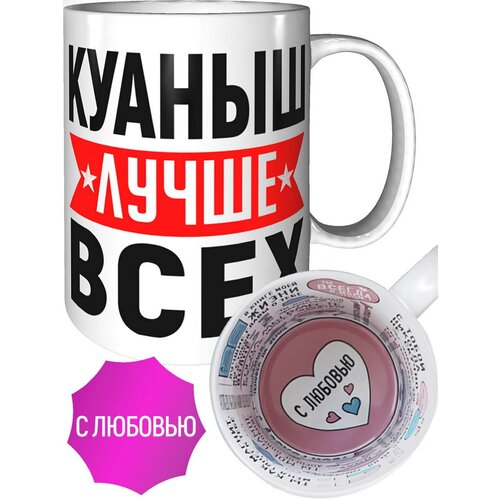 Кружка Куаныш лучше всех - внутри признания в любви