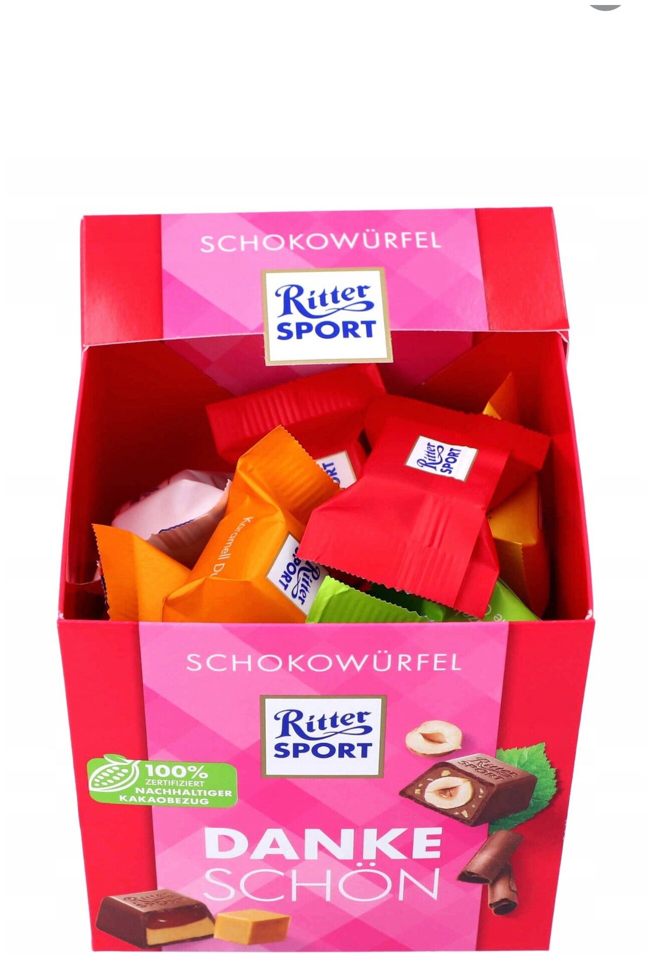 Набор мини-шоколад Ritter sport DANKE SCHON, Шоколадные конфеты ассорти (Германия), 176гр - фотография № 2