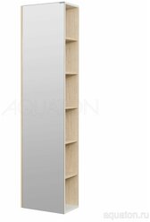 Шкаф - колонна AQUATON Сканди с зеркалом белый, дуб верона 1A253403SDB20 *