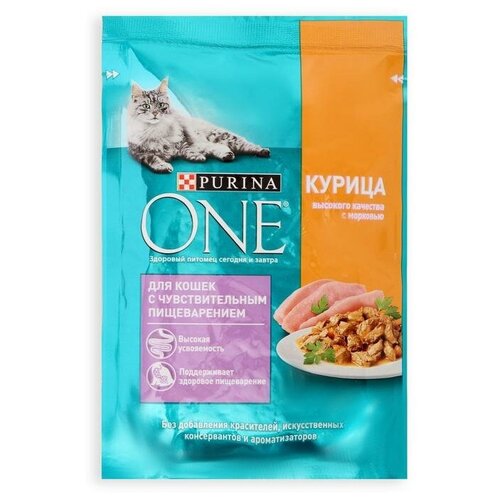 Влажный корм Purinа One для кошек, курица/морковь, 75 г