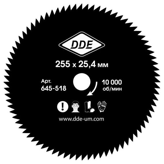 Диск для триммера Dde WOOD CUT 80 зубьев, 255 х 25,4 мм (толщина = 1,4 мм)