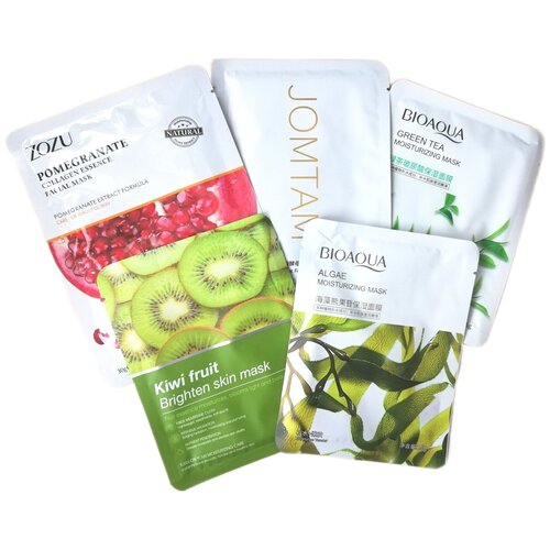 НСНANA Набор тканевых масок для лица 5 шт. Тонизирование, увлажнение, питание