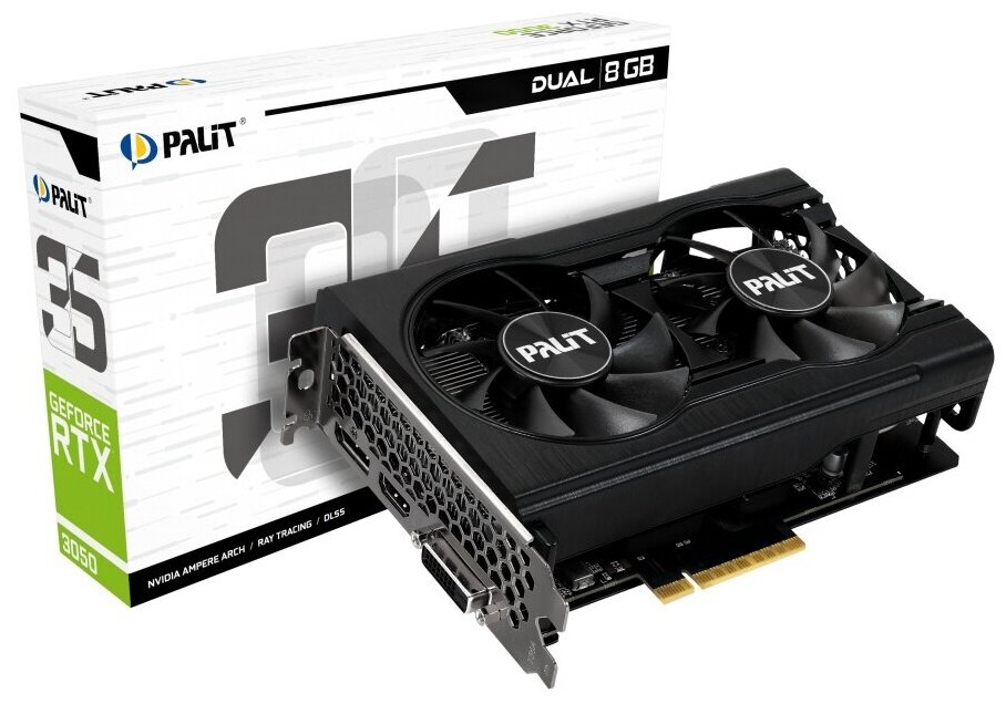 Видеокарта PALIT RTX3050 DUAL 8G NE63050018P1-1070D V1 RTL