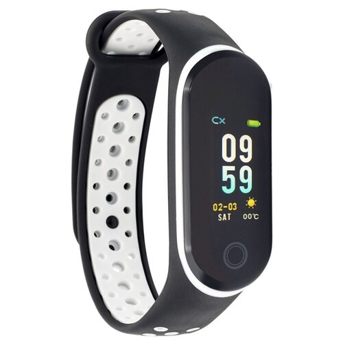 Умный браслет Qumann QSB 10, черный/белый