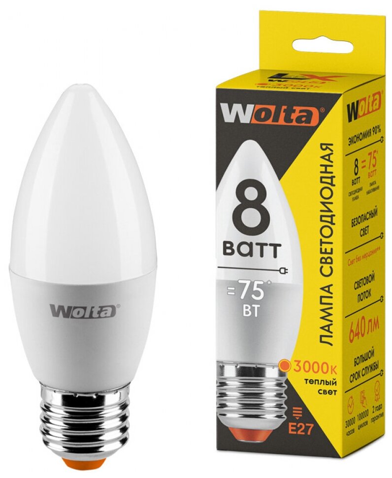 Светодиодная лампа Wolta 30YC8E27