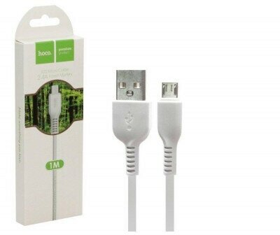 Кабель Micro USB 1м Hoco X20m 2.4A белый