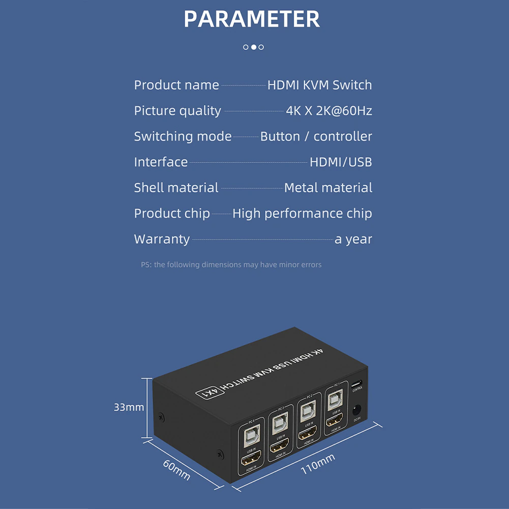 DK104 - 4 USB/HDMI Переключатель KVM Switch