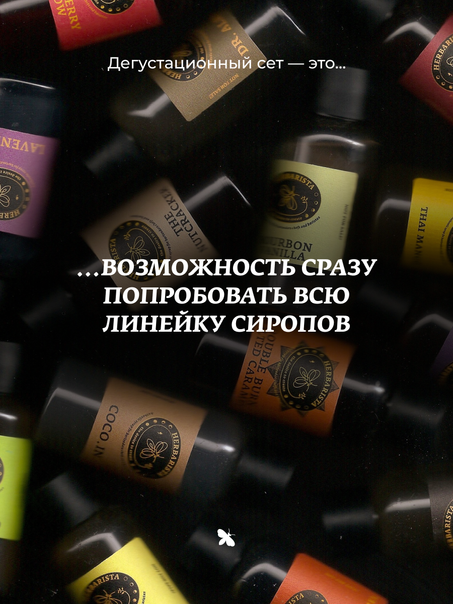 Набор сиропов Herbarista, Дегустационный сет "Все вкусы" (62 шт. / 30 мл) — фото 1