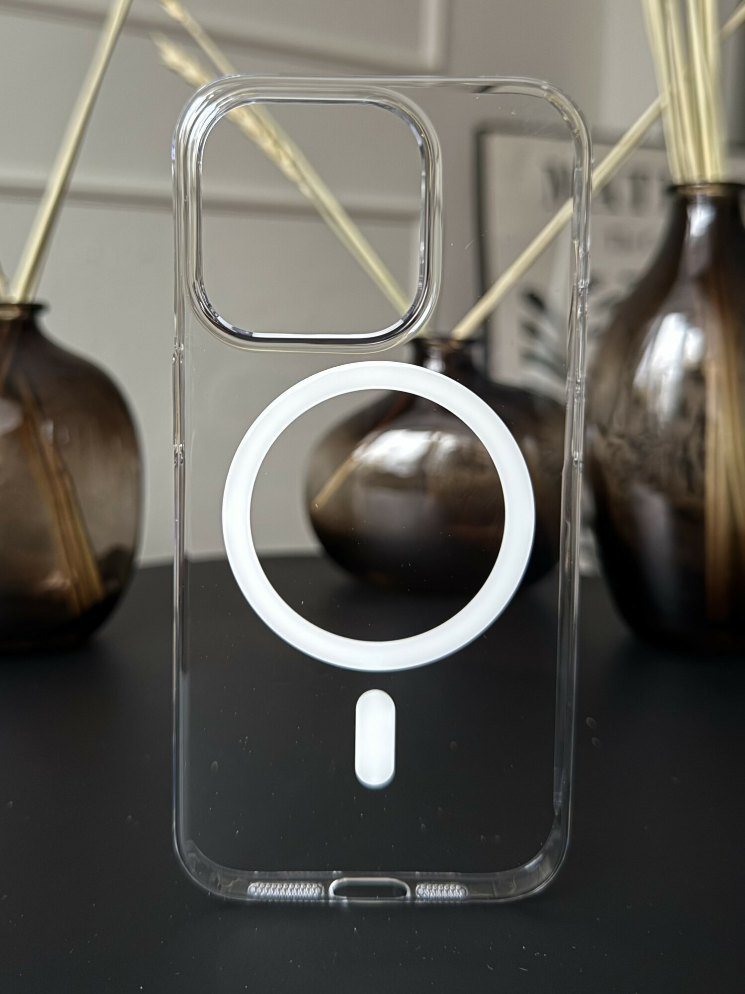 Чехол накладка для iPhone 15 Pro KEEPHONE X-CRYSTAL с MagSafe, кристально прозрачный