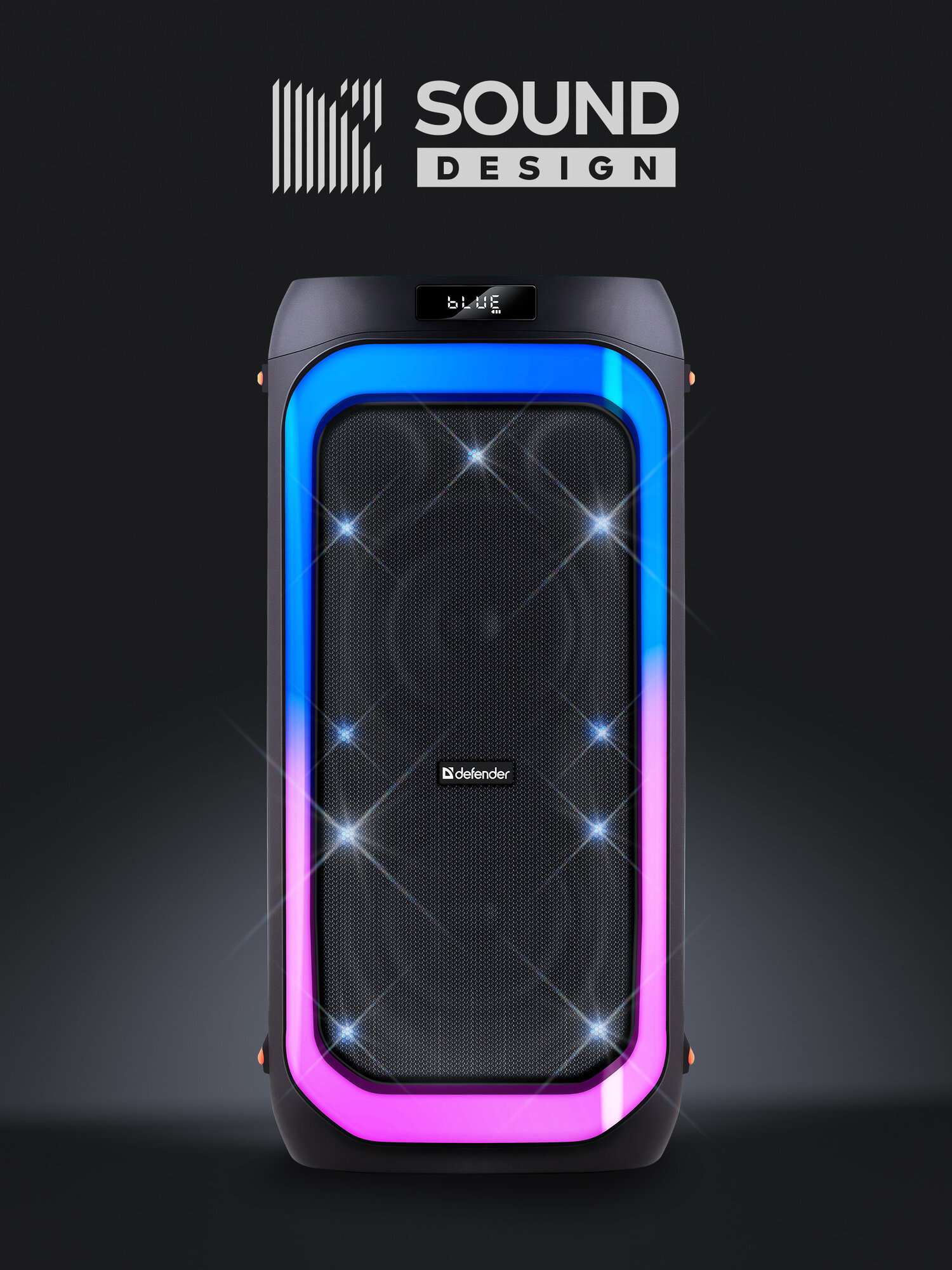 Колонка портативная музыкальная bluetooth, беспроводная с блютуз Defender ORION 60 Вт, bluetooth, FM радио, USB, AUX, LED дисплей, два микрофонных входа
