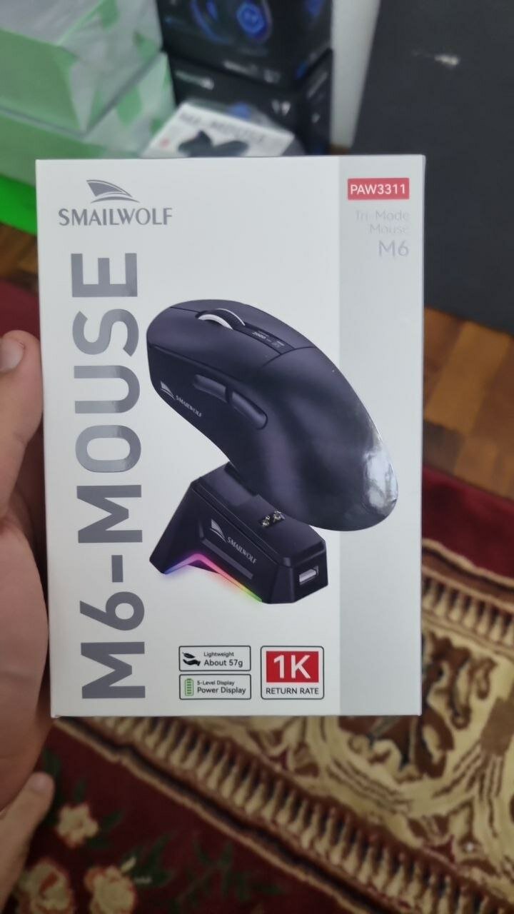 Мышка беспроводная SmailWolf Tri-Mode Mouse M6 чёрная
