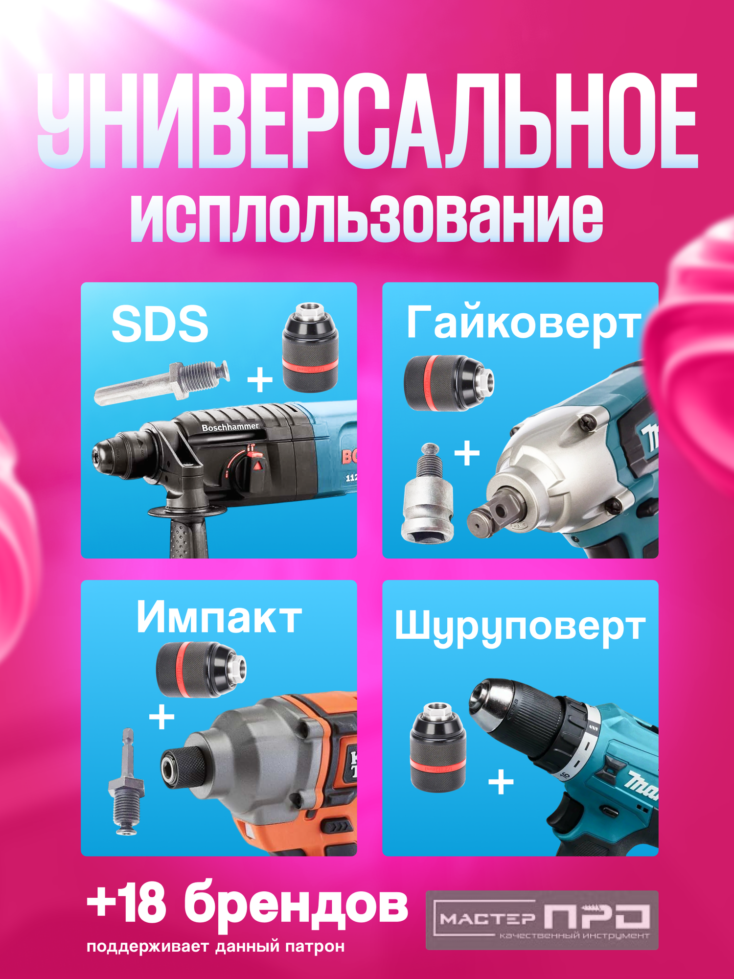 Картинки Патрон ударный быстрозажимной 13 мм, 1/2 М2 набор 2