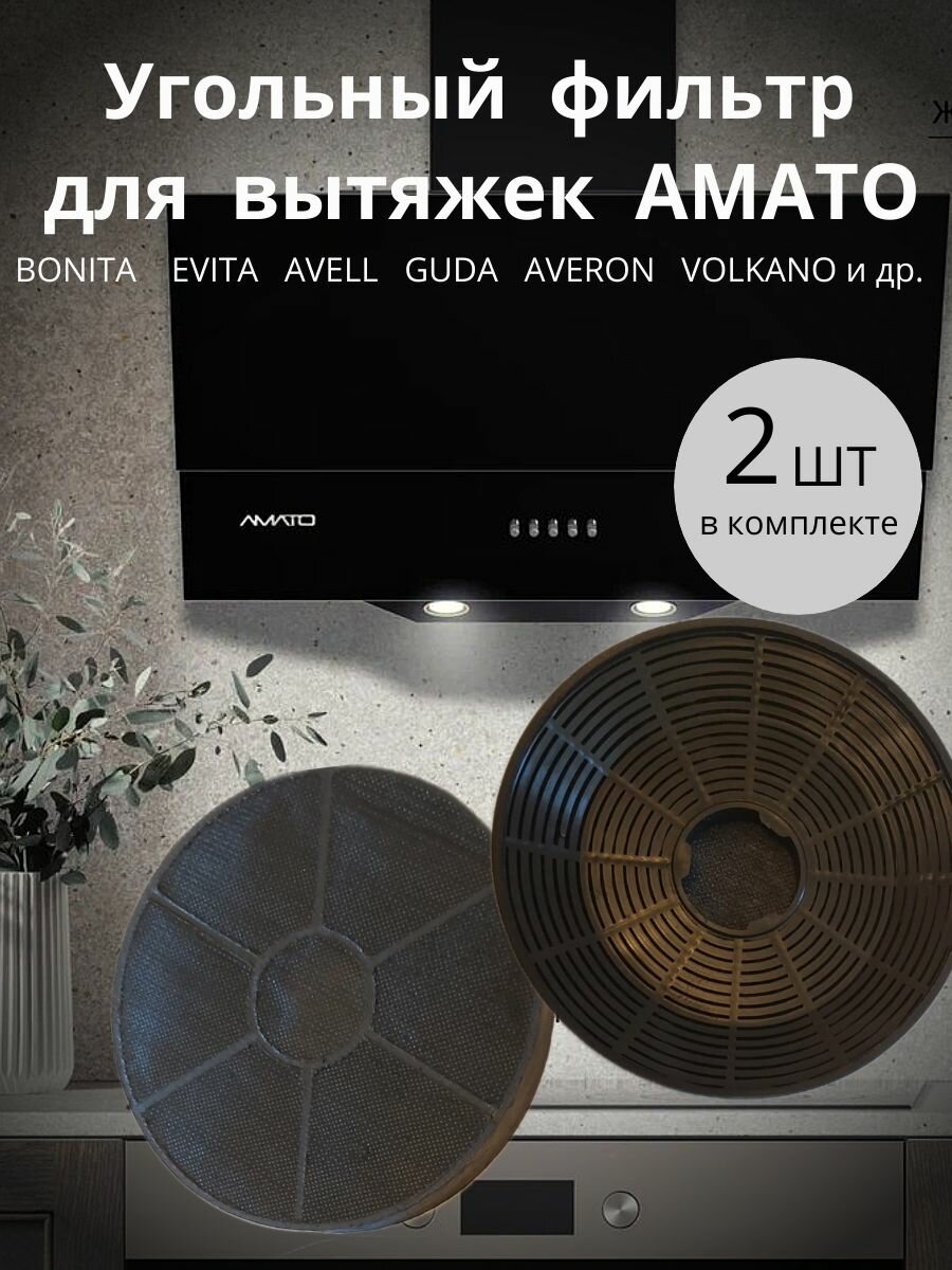 Фильтр угольный CF-120A для вытяжек кухонных амато (комплект 2 шт.)