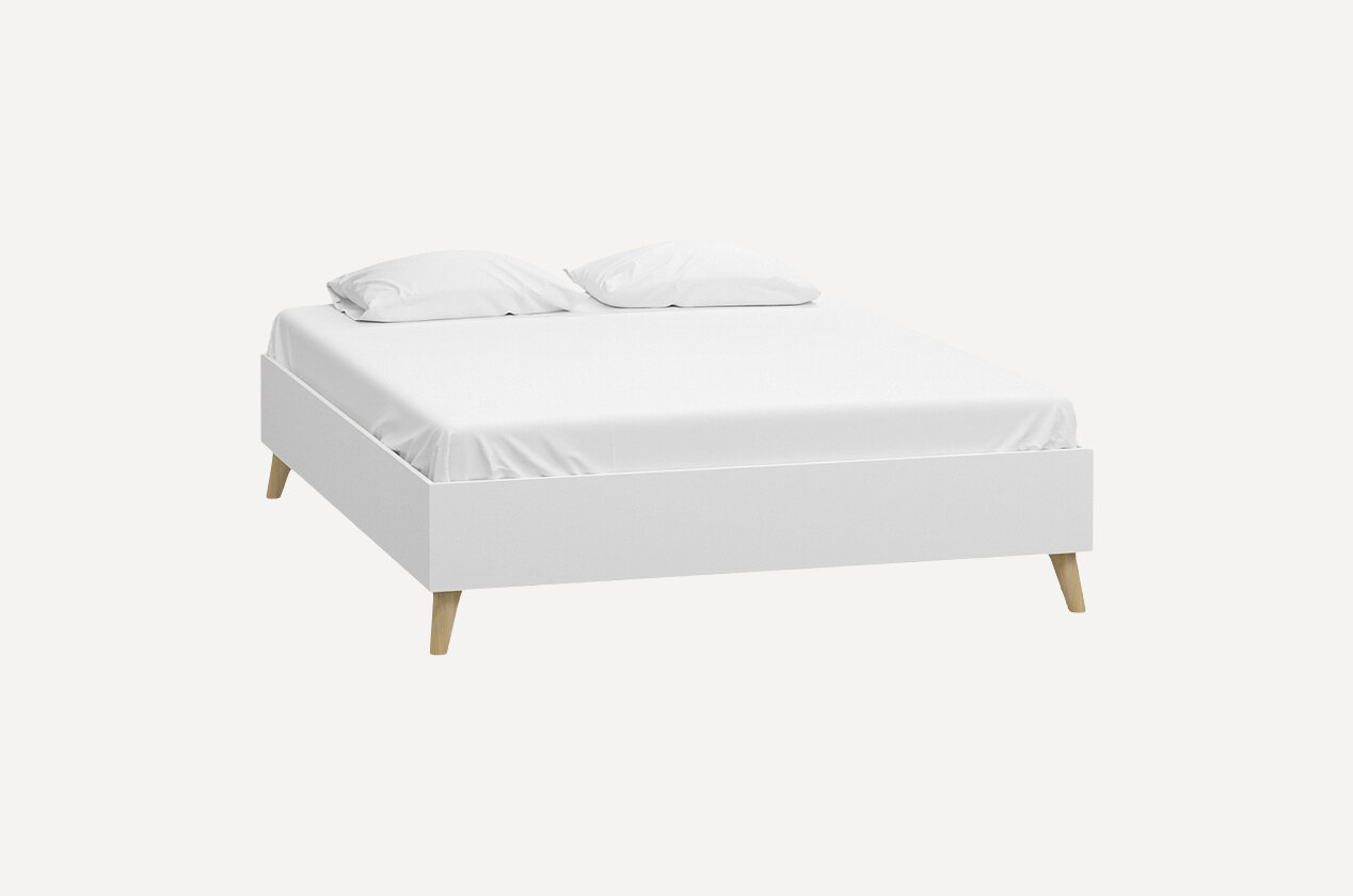 Кровать двуспальная Divan.ru Дарлайн White, белая, ЛДСП, без изголовья 180x200
