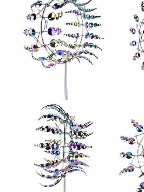 Кованый Флюгер-Ветряк для Дачи с Двойной Опорой Водонепроницаемый Антикоррозийный (Украшение Сада/Крыши/Участка)