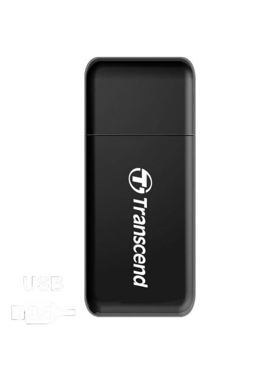 Карт-ридер для карт памяти SD и microSD USB 3.1 Gen 1 Transcend RDF5, черный — фото 1