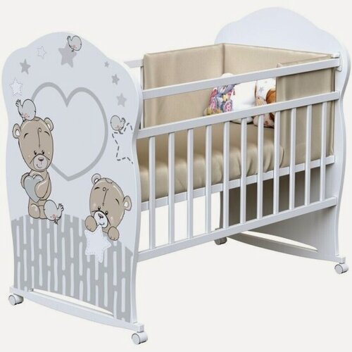 Изображение товара Кроватка Вдк Forever friеnds колесо-качалка ЛДСП белый