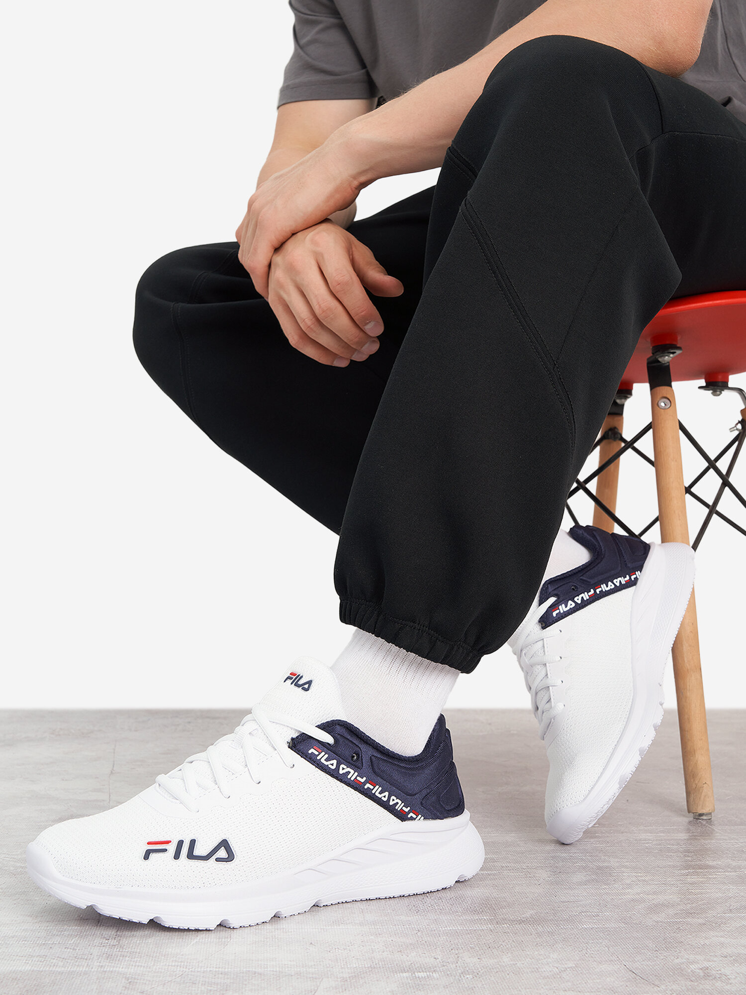 Кроссовки Fila, размер 10, белый/синий/красный